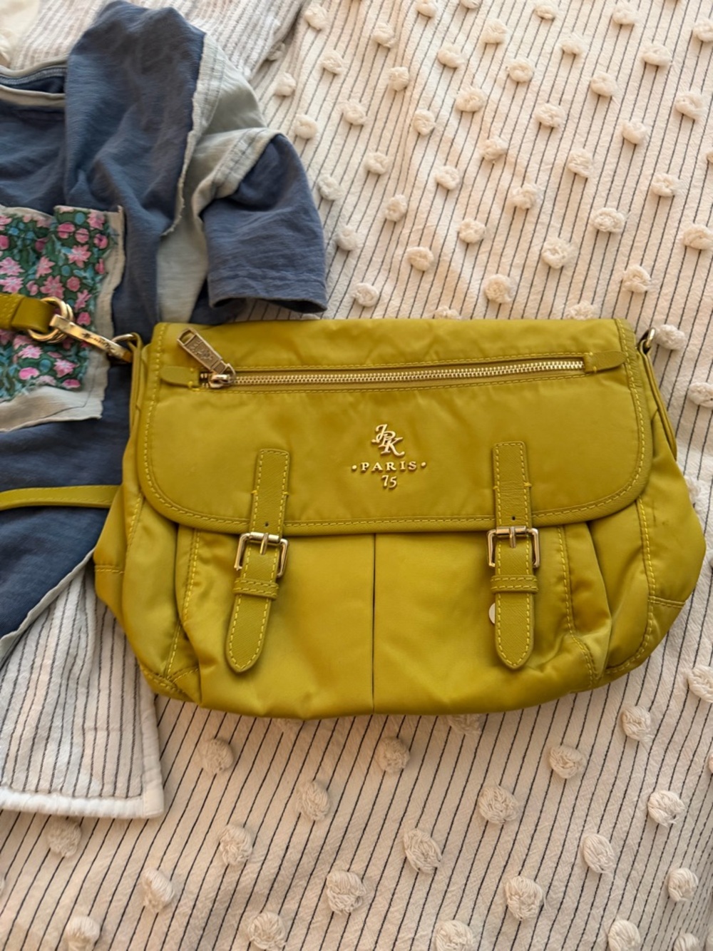 Paris 75 crossbody bag - hardly used if ever. Almost a chartreuse color.
